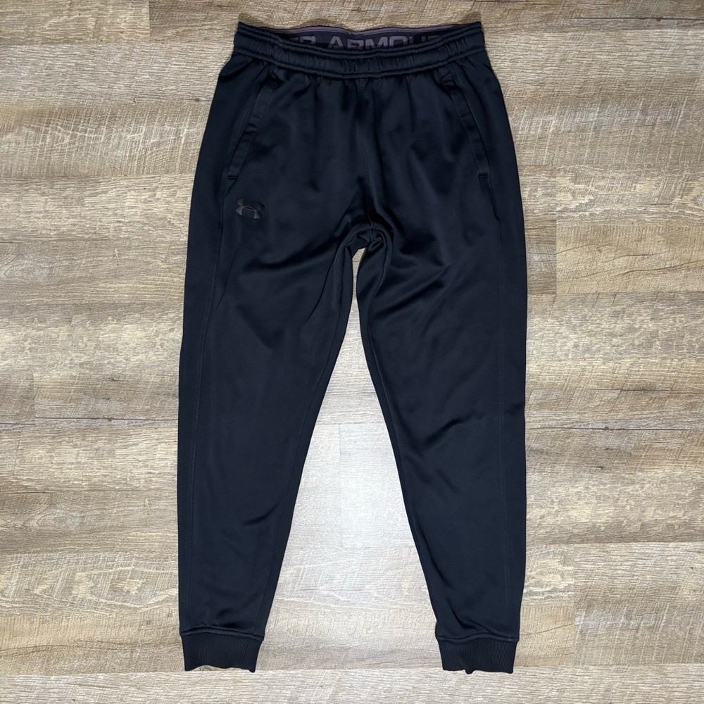 Under Armour Jogger Pants Men's M Coldgear Black Loose Fit Tapered Leg Training